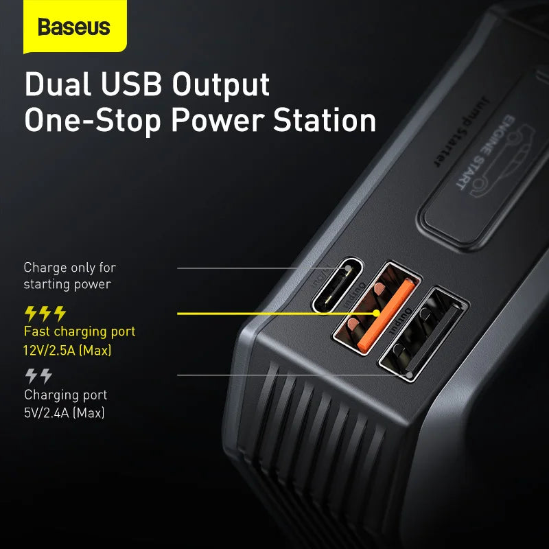Baseus Car Jump Starter Power Bank 2000A / 1000A 12V Portable Battery Charger Auto 12V Emergency Booster Starting Device