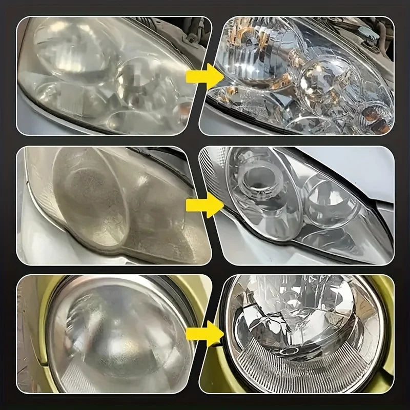 Car Headlight Restoration Polishing Kit - Scratch Remover & Oxidation Cleaner Repair Paste for Headlamp Assembly