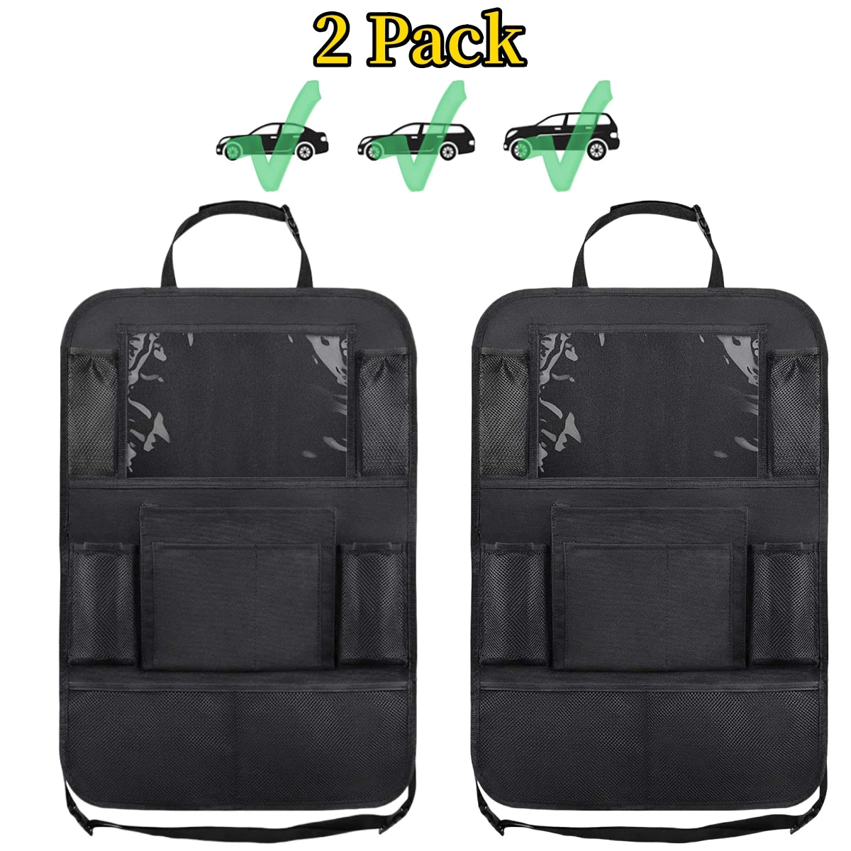 Car Seat Back Organizer 10 Storage Pockets with Touch Screen Tablet Holder Protector for Kids Children Car Accessories