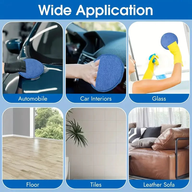 1/20pcs Car Detailing Applicator Pads Car Care Waxing Polish Sponge Soft Microfiber Round Pocket Foam Sponges Car Cleaning Tools