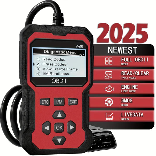 Scanner Code Reader Car Diagnostic Tool Engine Fault Code Reader for Turn Off CEL with Live Data/Freeze Frame/I/M Readiness for