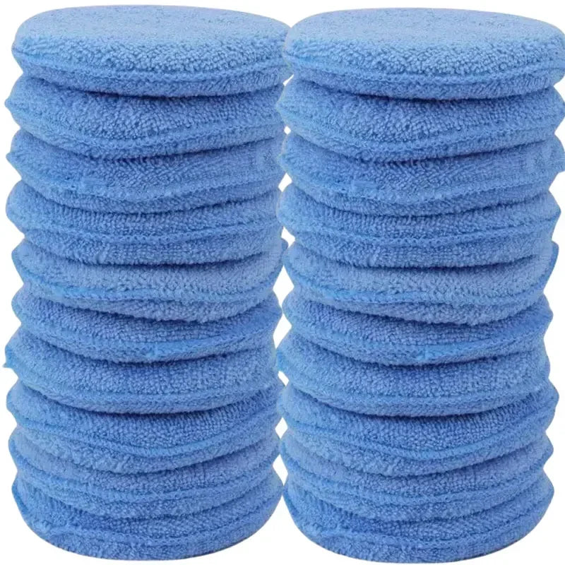 1/20pcs Car Detailing Applicator Pads Car Care Waxing Polish Sponge Soft Microfiber Round Pocket Foam Sponges Car Cleaning Tools
