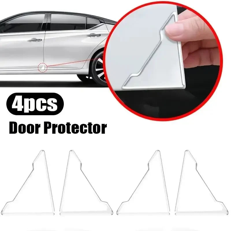 4PC Universal Car Door Corner Anti-collision Covers Transparent Silicone Protector Anti-Scratch Stickers Door Protection Cover
