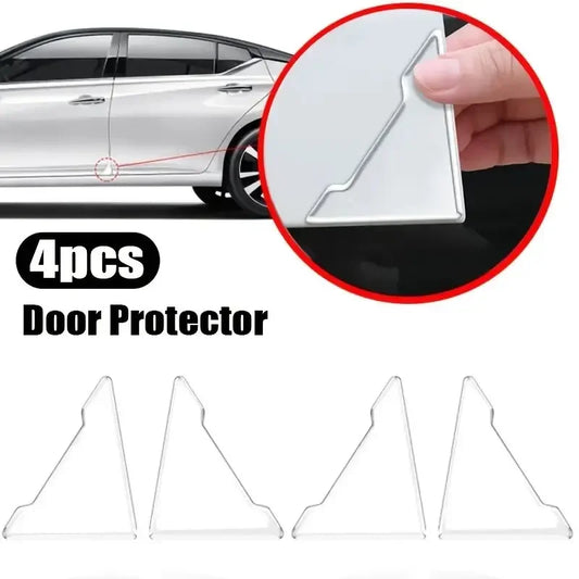 4PC Universal Car Door Corner Anti-collision Covers Transparent Silicone Protector Anti-Scratch Stickers Door Protection Cover