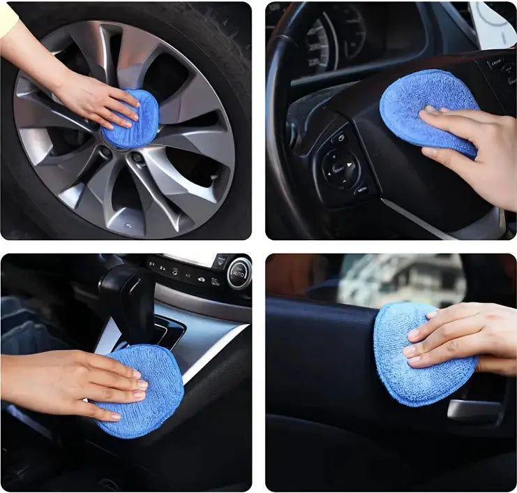 1/20pcs Car Detailing Applicator Pads Car Care Waxing Polish Sponge Soft Microfiber Round Pocket Foam Sponges Car Cleaning Tools
